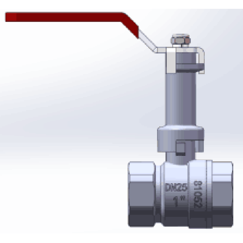 Red Long Handle With Extension Brass Ball Valve AMT-2093-1